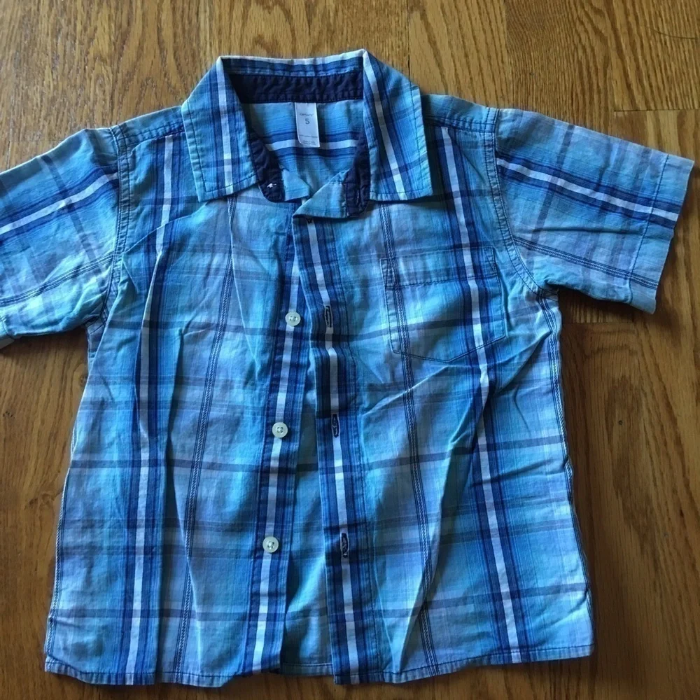 2 Boys button up short sleeve shirts.  One carters one Sonoma Easter Size 5/6